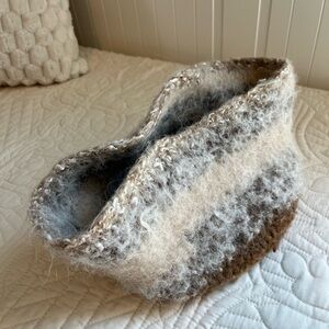 Wool Hat with Brown and Cream Tones
